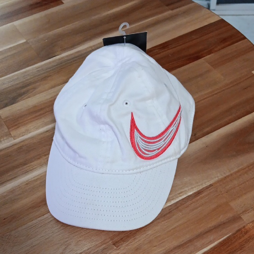 White Cap with Red Embroidered Logo